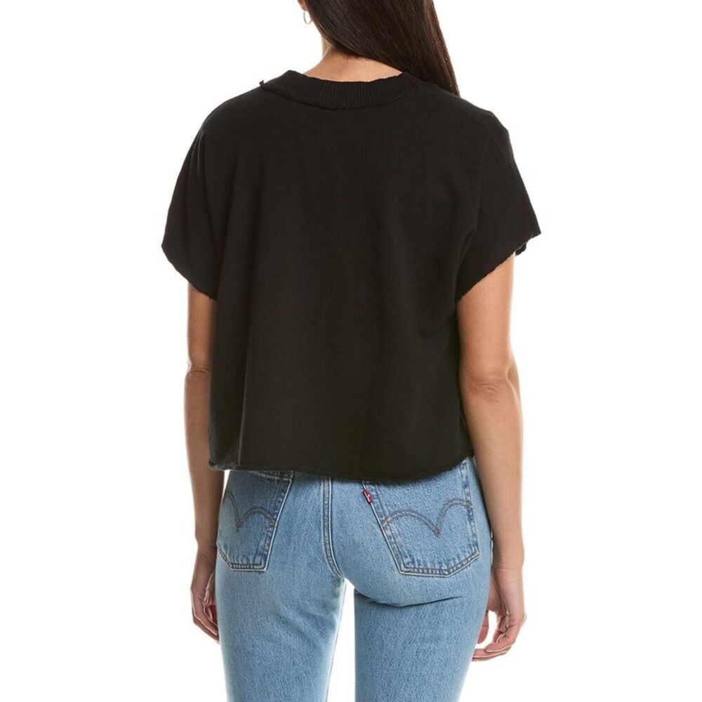 Project Social T Womens  Dorian Button Front Top, Black - Picture 2 of 3